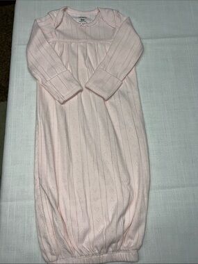 Carter's Light Pink Knit Gown with Long Sleeves